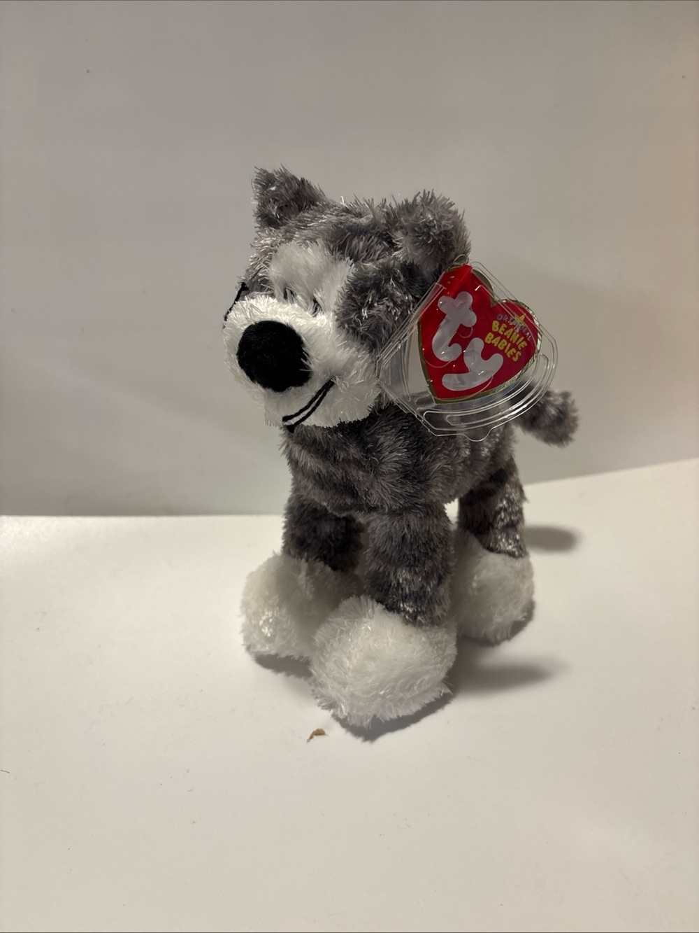 Ty Gray and White Husky Plush Beanie